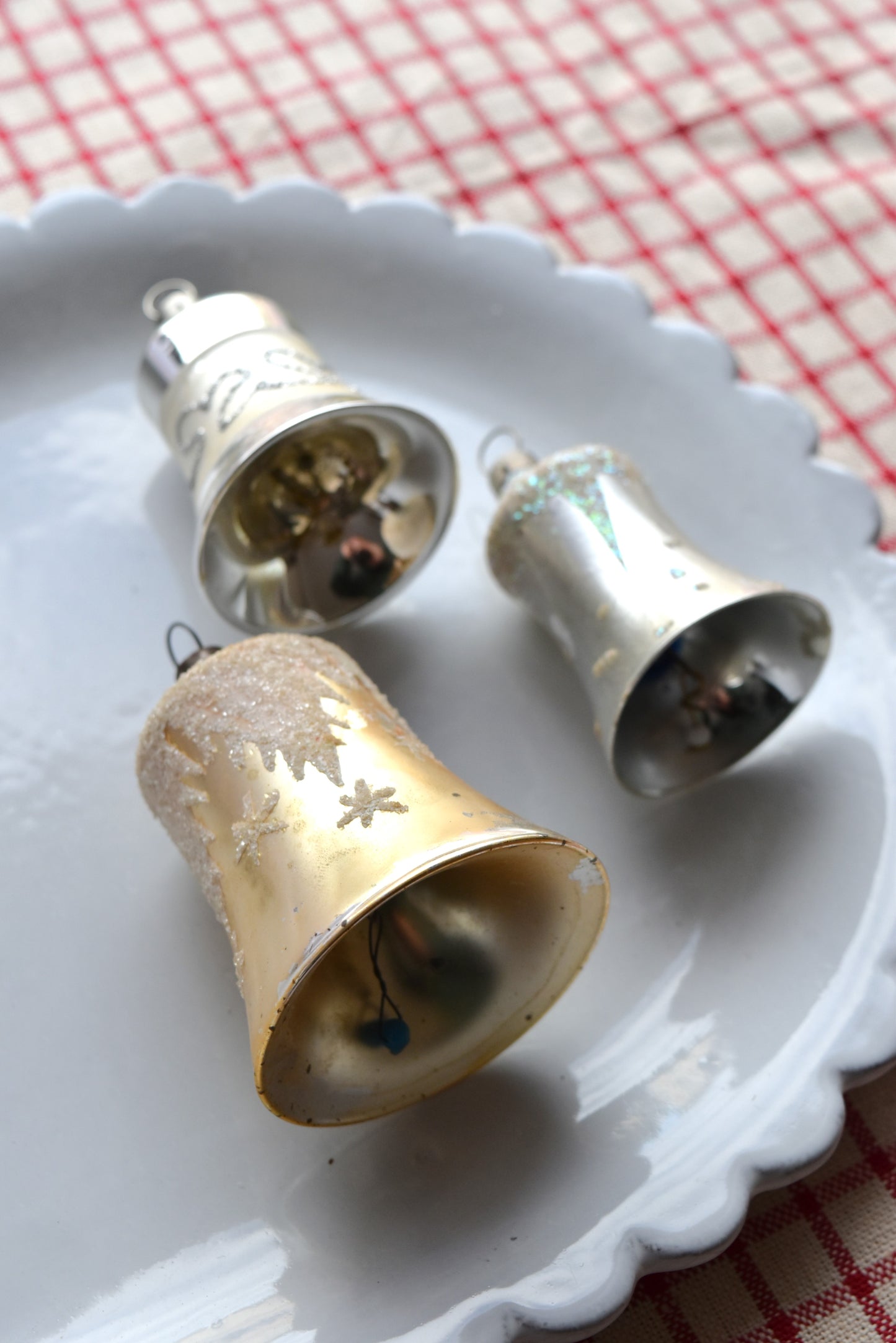 Vintage European Ornaments - Silver & Gold Bells