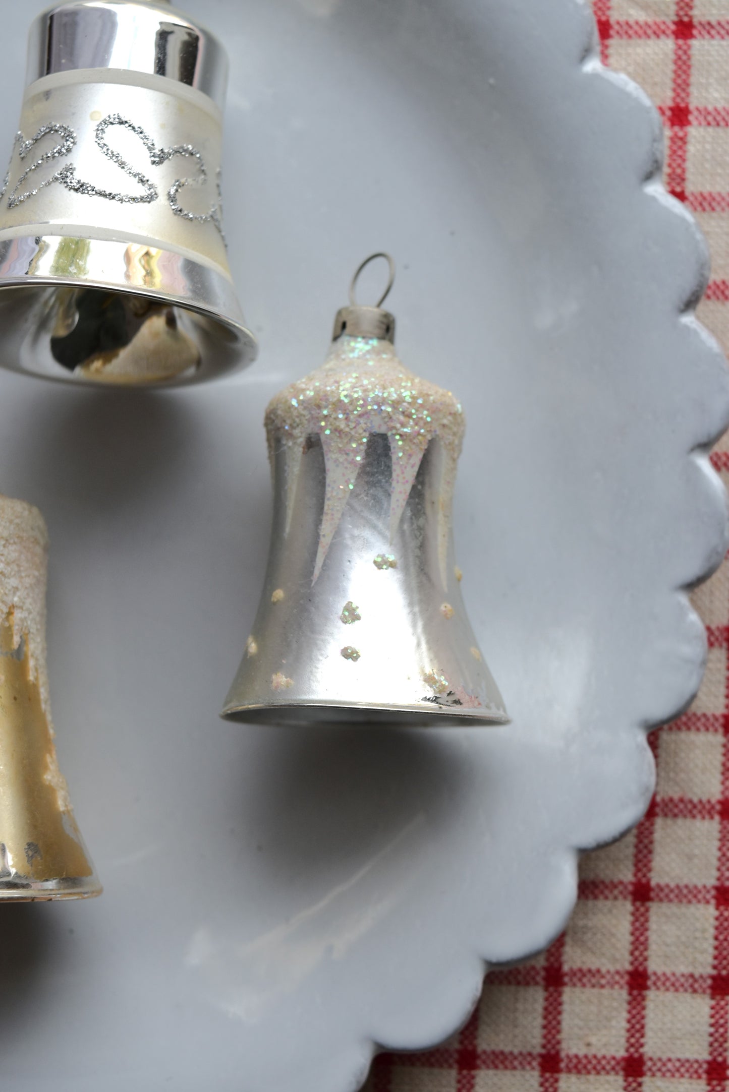 Vintage European Ornaments - Silver & Gold Bells