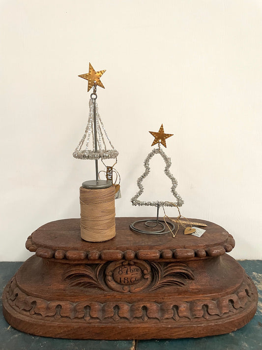 Walther & Co. Silver Beaded Standing Christmas Trees