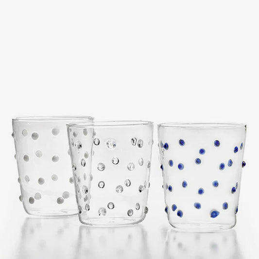 Party Glass Tumbler Set Of 6 - Clear Confetti