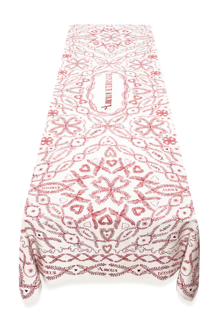 Summerill & Bishop 'Amour Bonheur' Linen Tablecloth