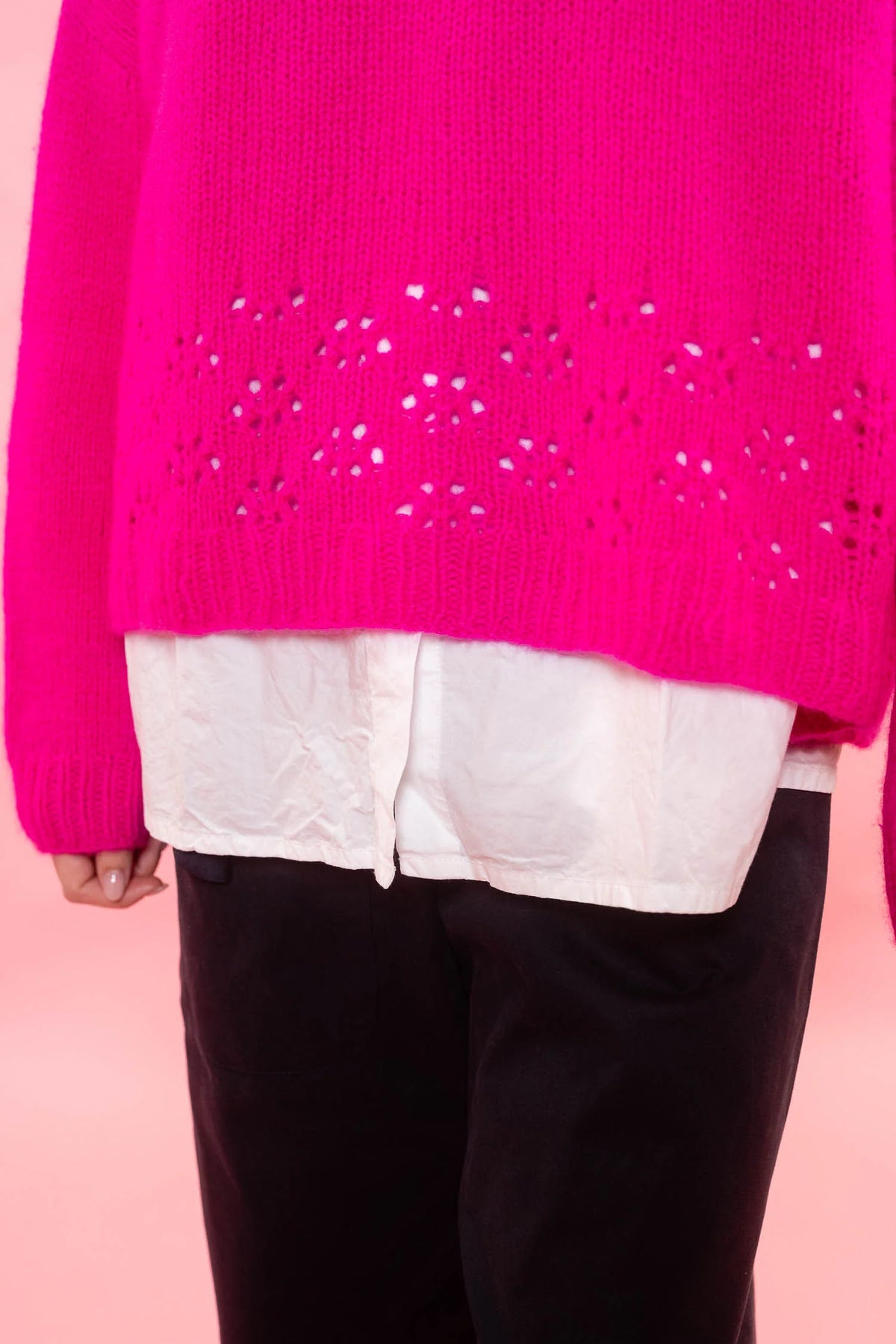 Sula Lacey Cashmere Sweater - Pink