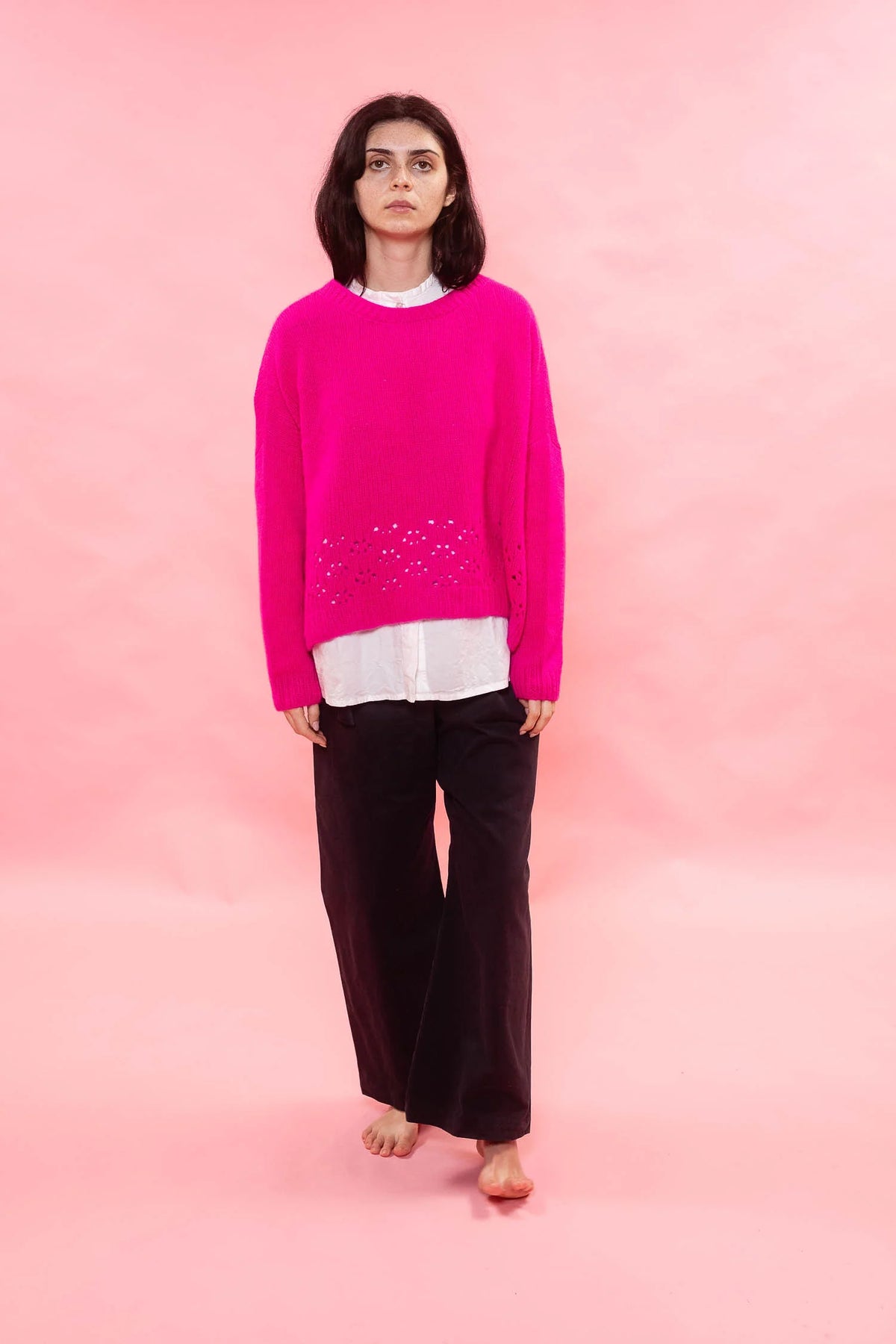 Sula Lacey Cashmere Sweater - Pink