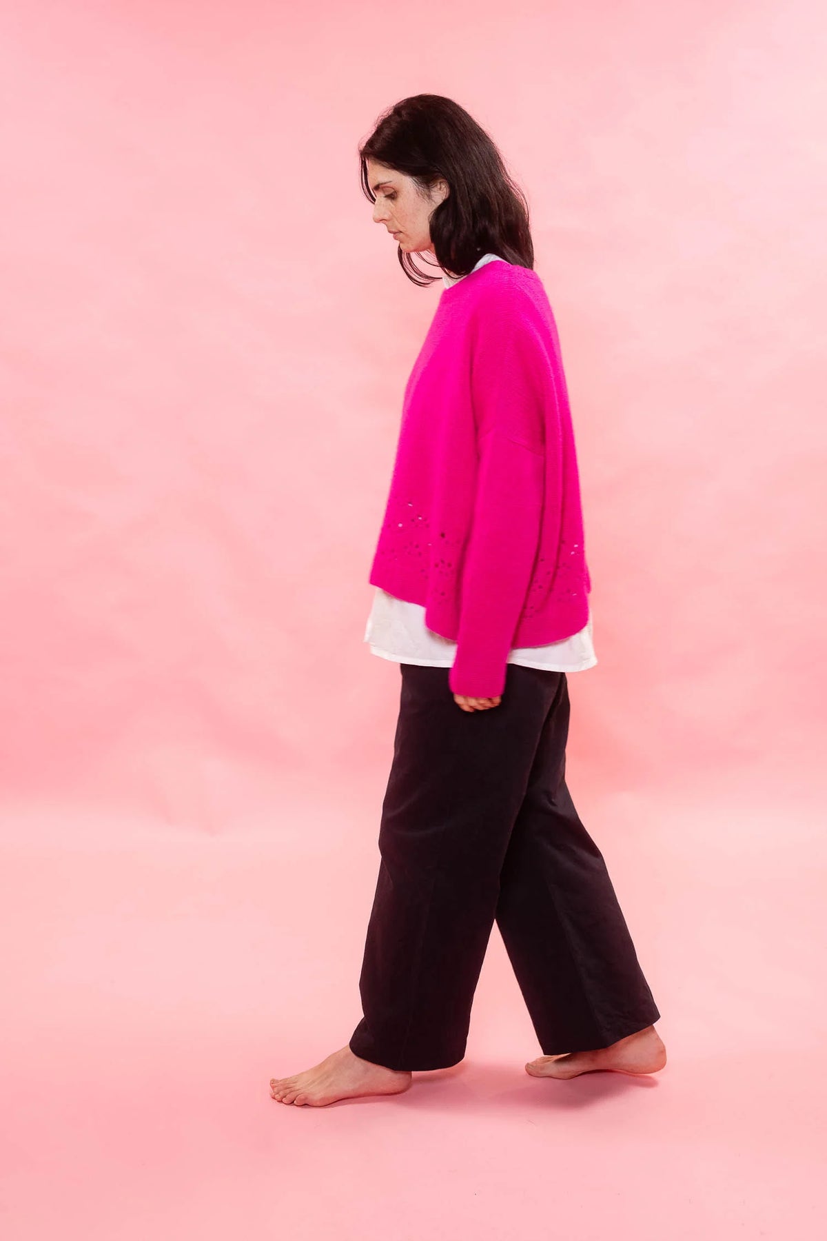 Sula Lacey Cashmere Sweater - Pink
