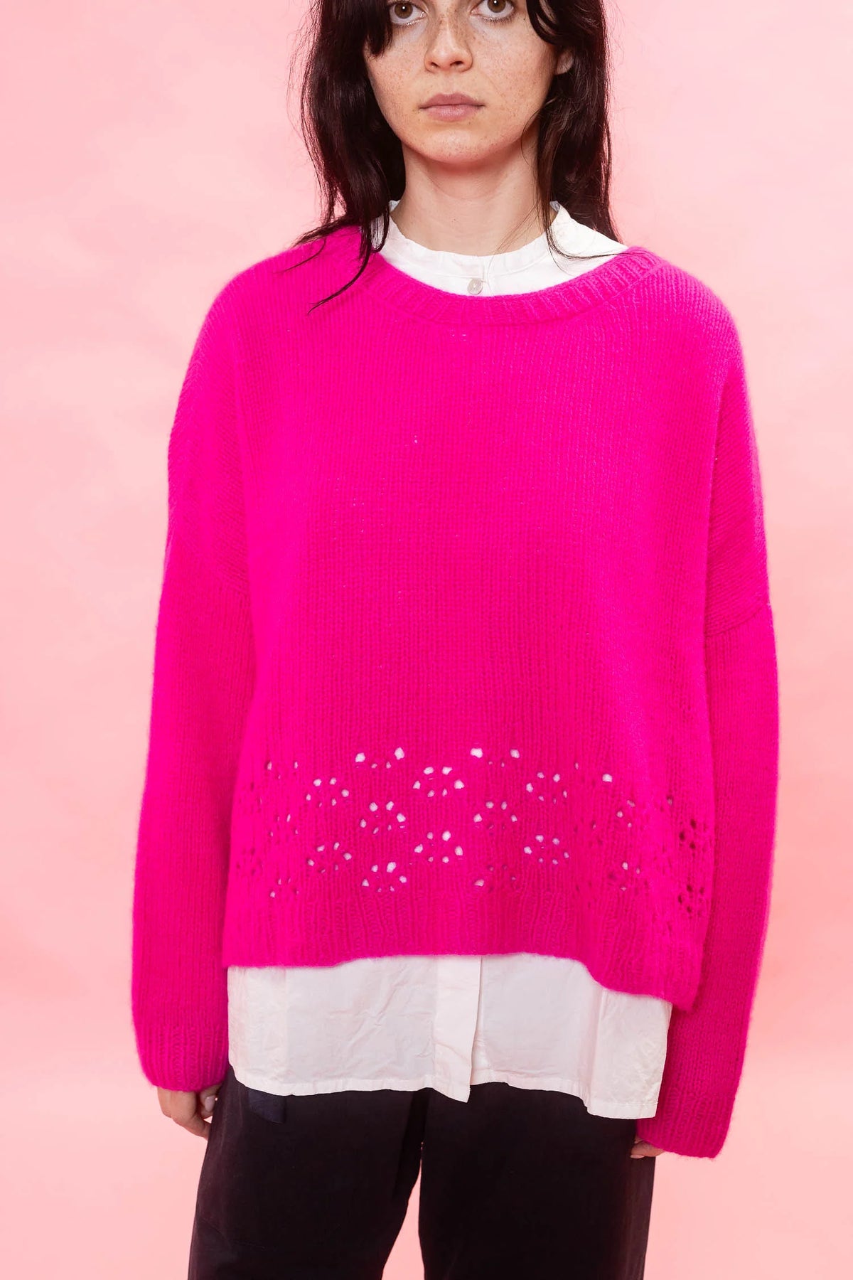 Sula Lacey Cashmere Sweater - Pink