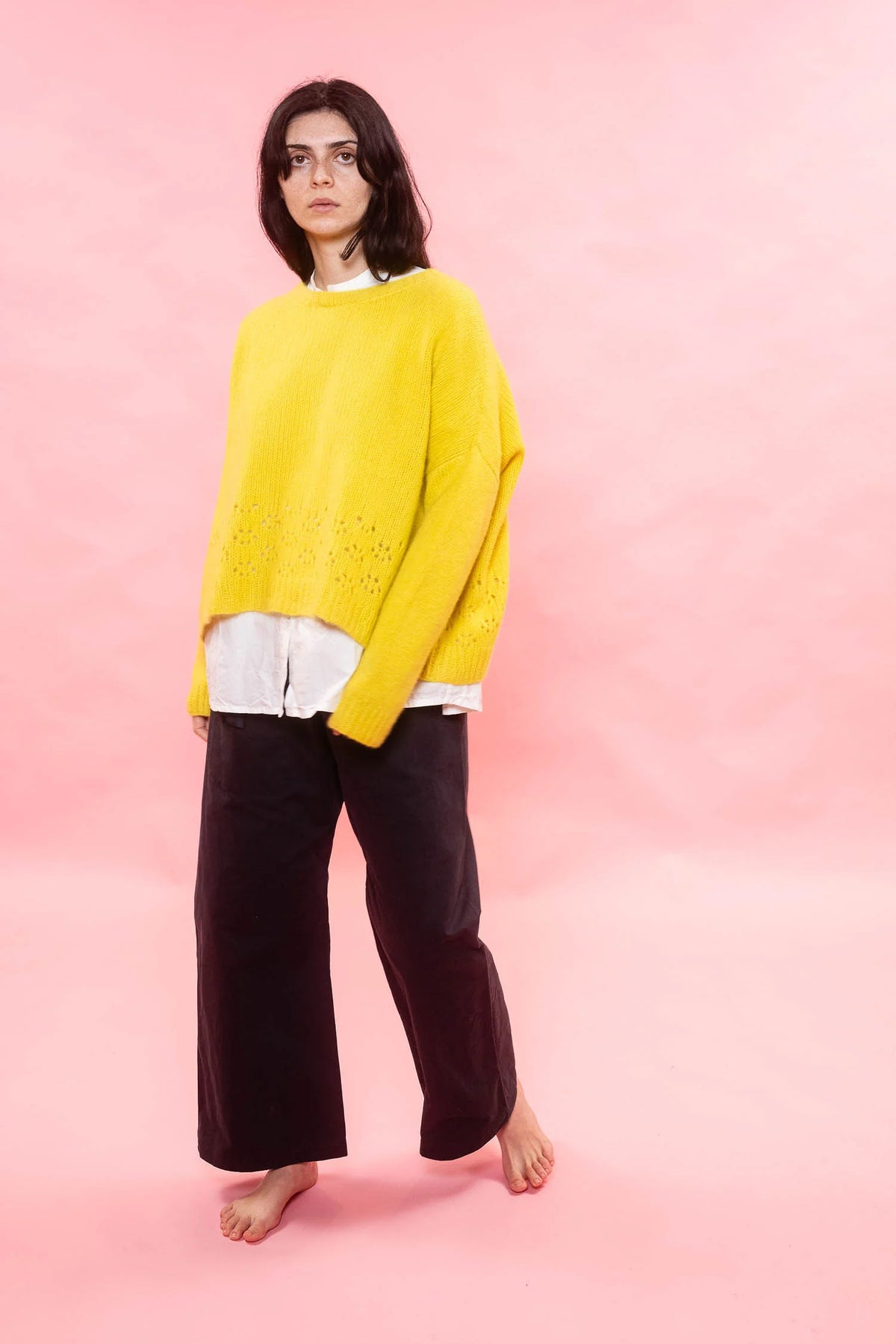 Sula Lacey Cashmere Sweater - Lemon
