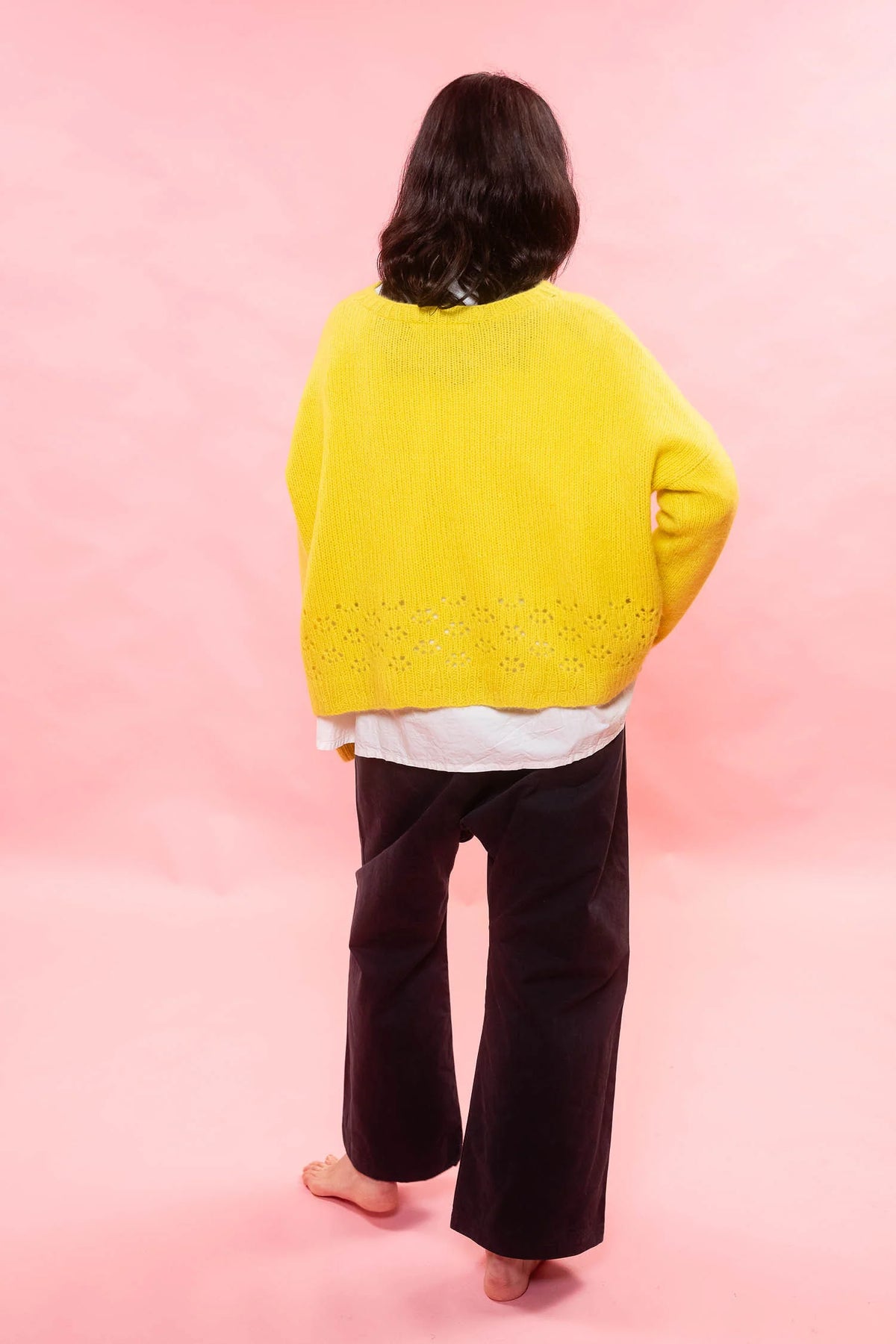 Sula Lacey Cashmere Sweater - Lemon
