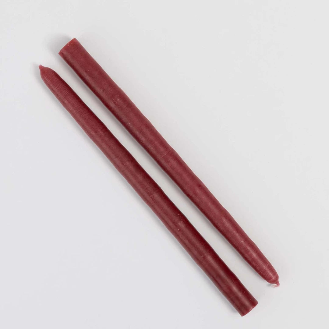 French Coloured Pair Of Candlesticks - Bordeaux