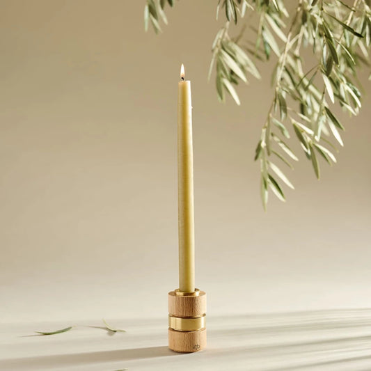 French Coloured Pair Of Candlesticks - Linen