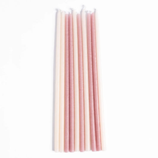 French Coloured Fine Candlesticks Set Of 10 - Bois De Rose
