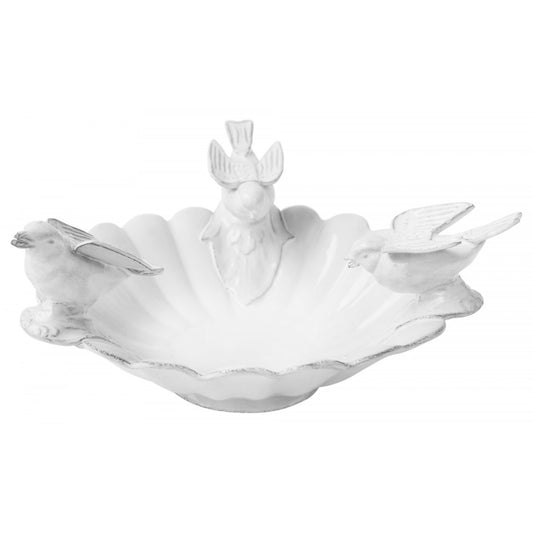 Astier de Villatte Marguerite Fruit Bowl with Three Birds
