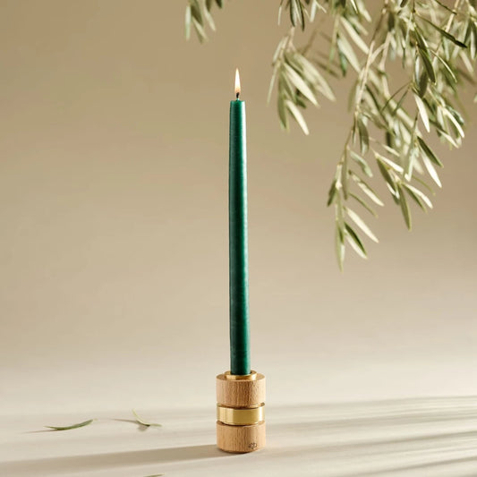 French Coloured Pair Of Candlesticks - Malachite