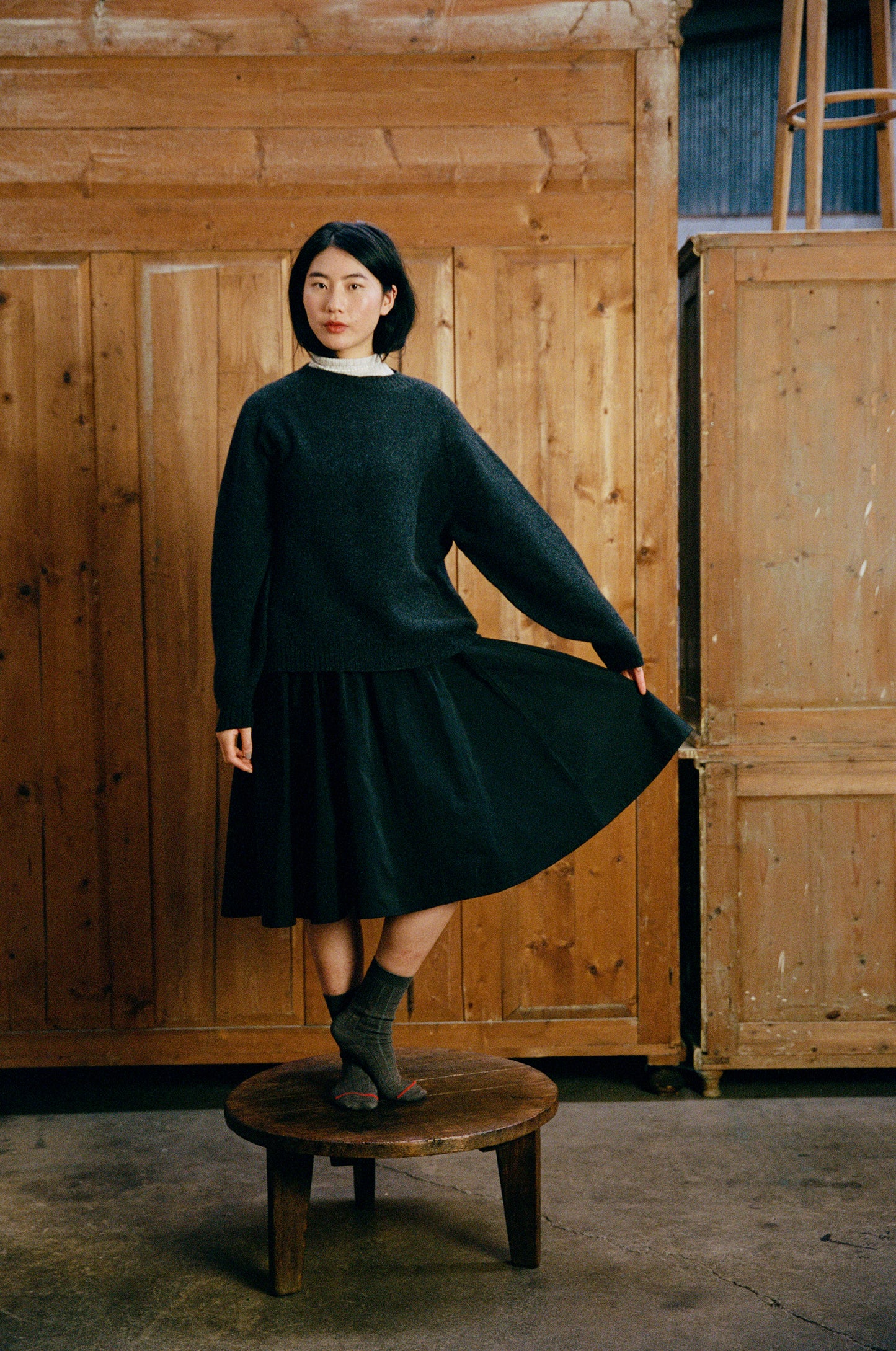 Francie Poet Knit Almost Black