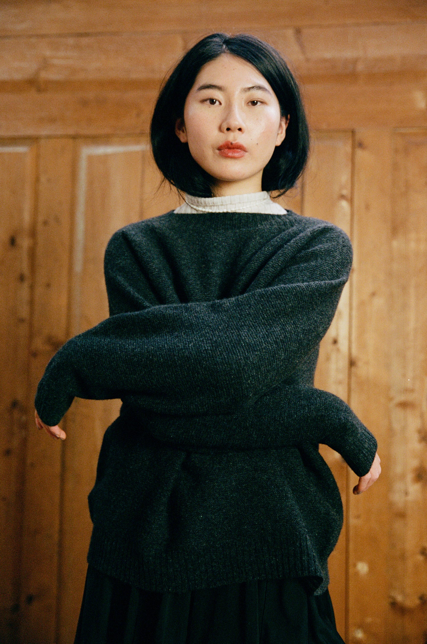 Francie Poet Knit Almost Black