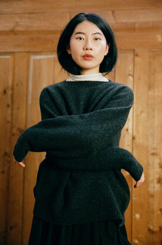 Francie Poet Knit Almost Black