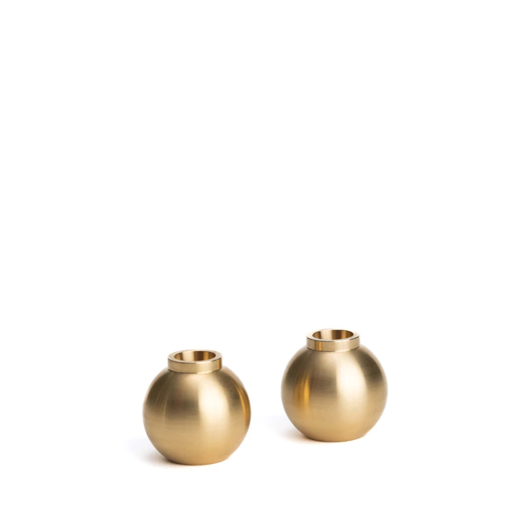 French Pair Of Brass Fine Candlestick Holders