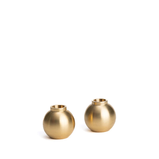 French Pair Of Brass Fine Candlestick Holders