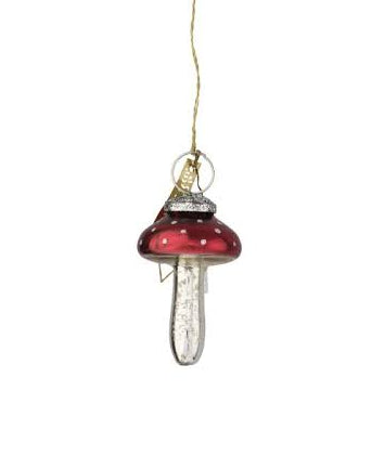 Walther & Co. Small Red & Antique Sliver Glass Mushroom