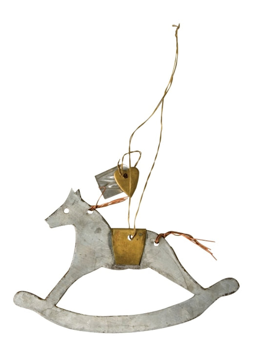 Walther & Co. Zinc Rocking Horse Ornament