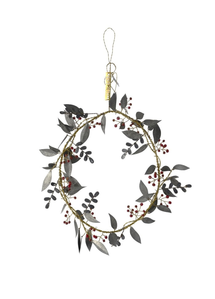 Walther & Co. Small Red Berry & Zinc Wire Wreath