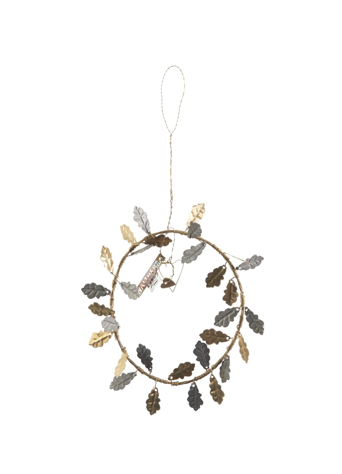 Walther & Co. Medium Zinc & Brass Oak Leaf Wreath