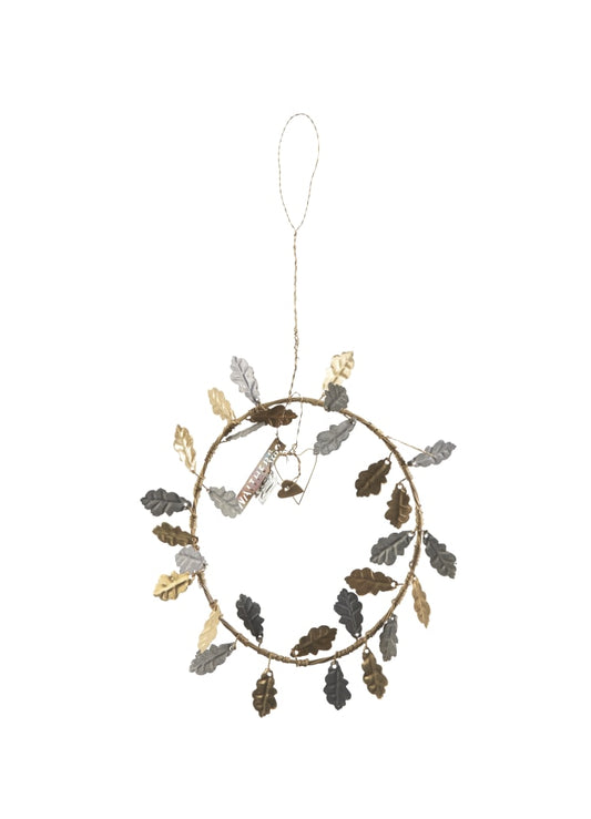 Walther & Co. Medium Zinc & Brass Oak Leaf Wreath