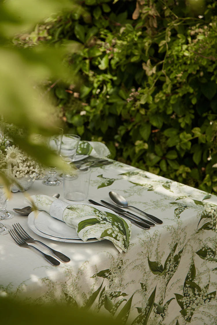 Summerill & Bishop 'Lily of the Valley' Linen Tablecloth - 165cm x 300cm
