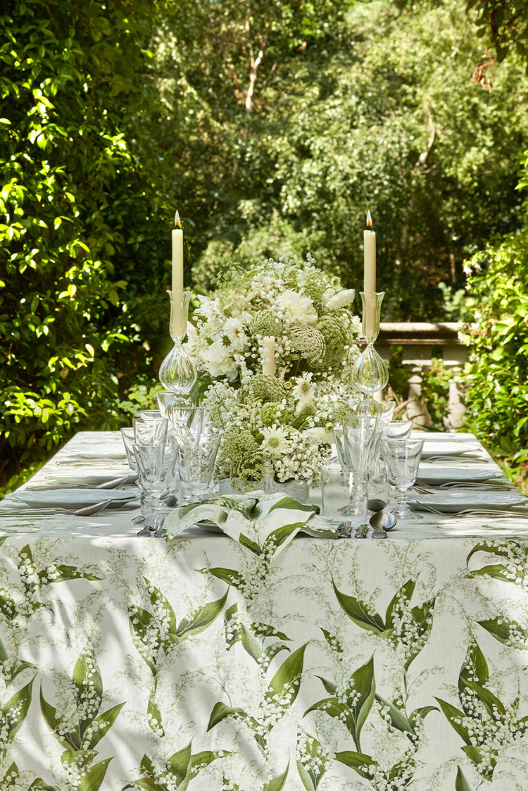 Summerill & Bishop 'Lily of the Valley' Linen Tablecloth - 165cm x 300cm