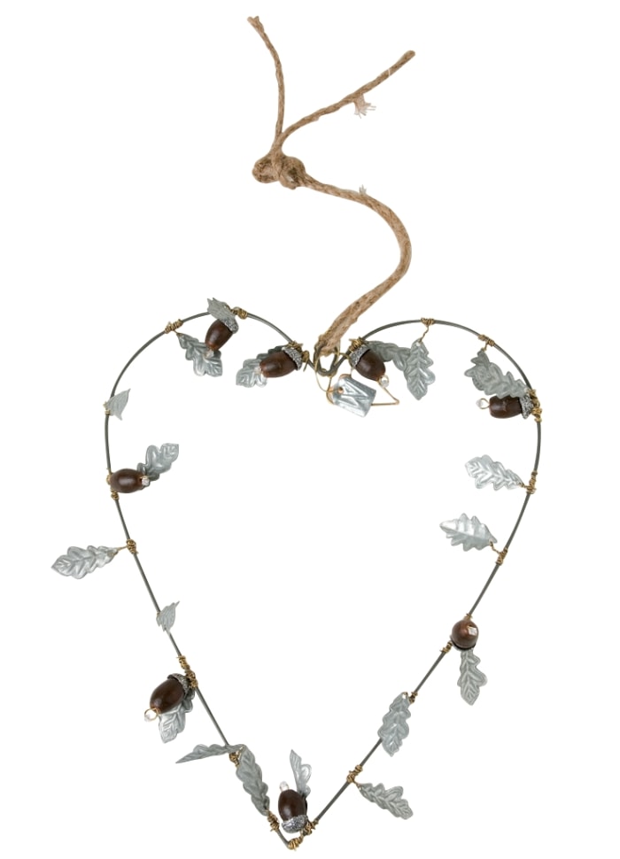 Walther & Co. Large Wire Heart Acorn Wreath
