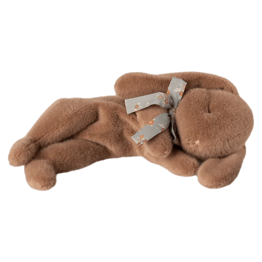 Maileg Sleeping Bunny Plush Small - Soft Brown