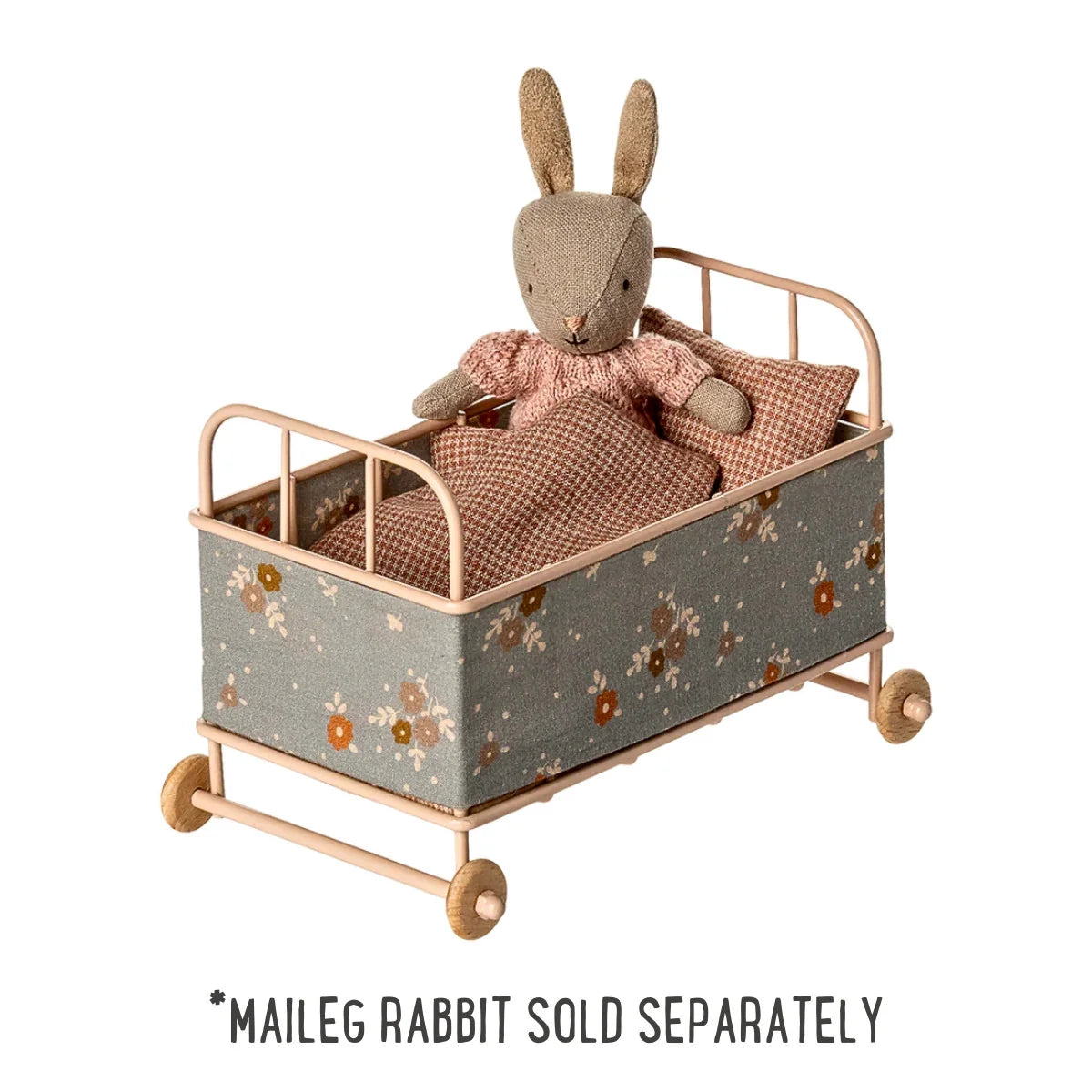 Maileg Cot Bed, Micro - Powder Pink