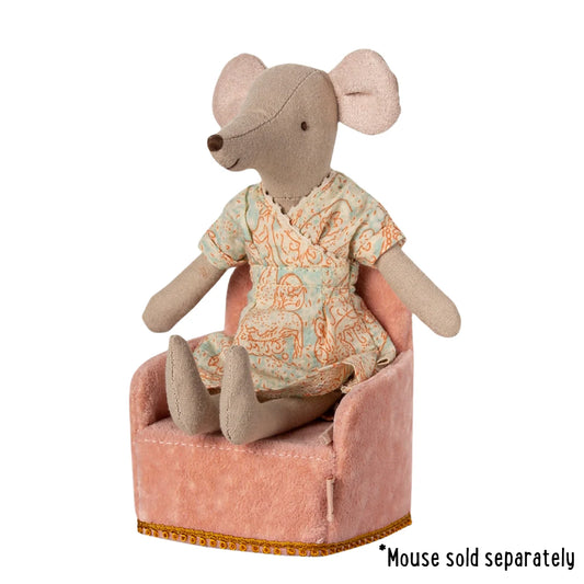 Maileg Mouse Chair - Rose Velvet