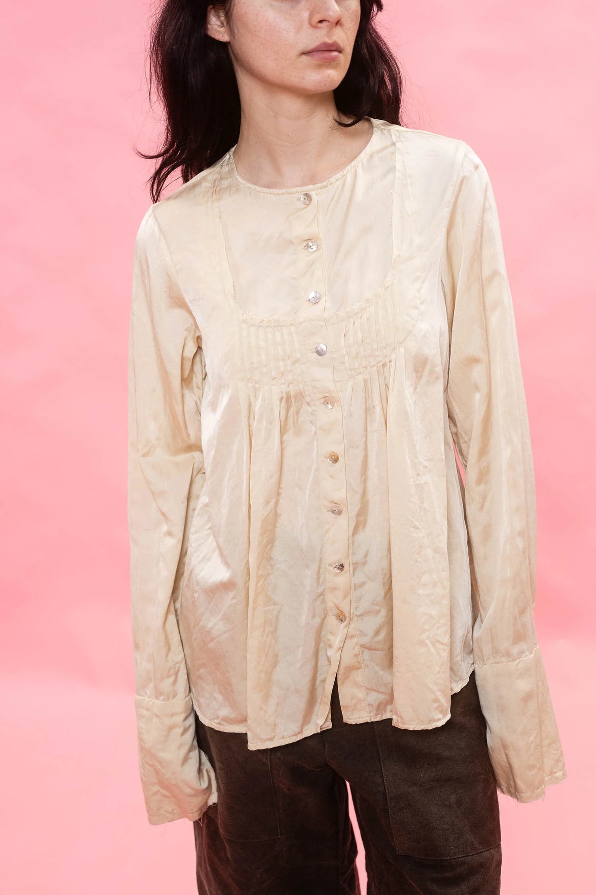 Sula Washed Shirt Silk Cotton- Oyster White