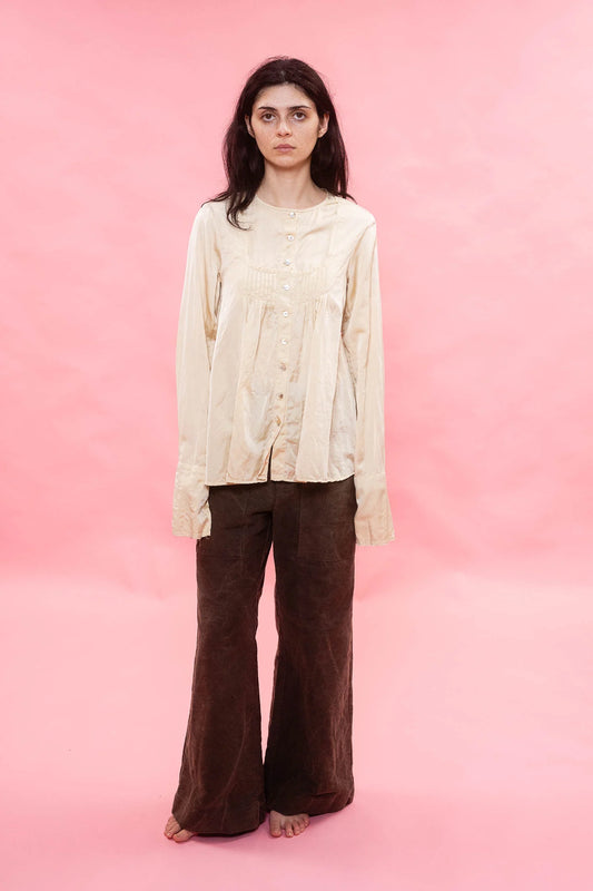 Sula Washed Shirt Silk Cotton- Oyster White