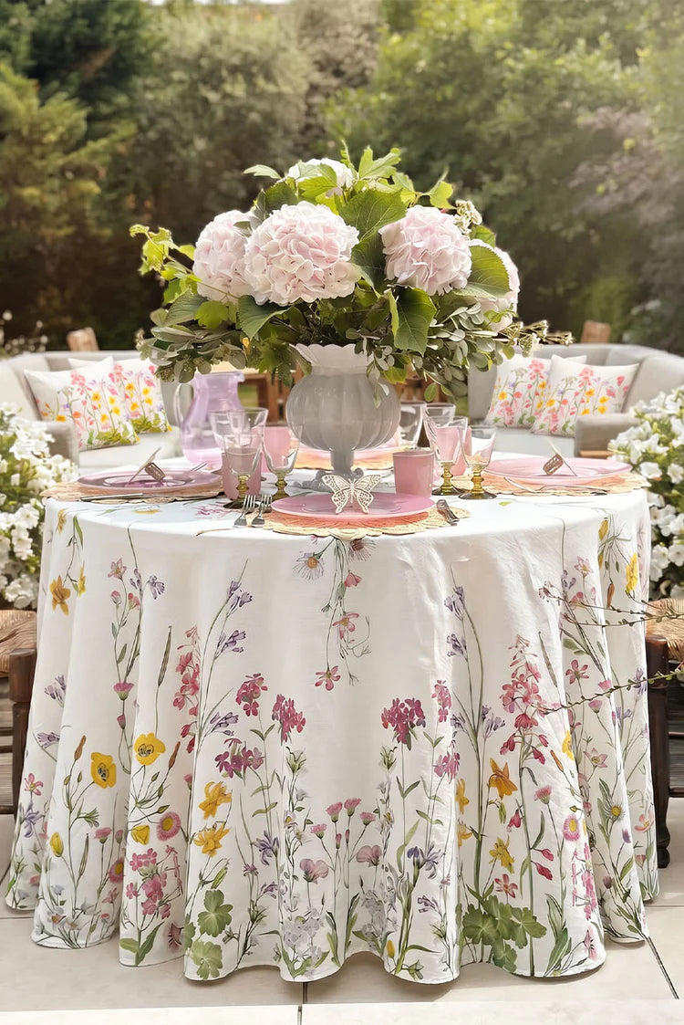 Summerill & Bishop 'Our June' Round Linen Tablecloth PRE-ORDER