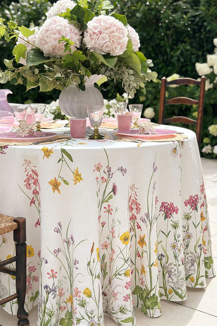 Summerill & Bishop 'Our June' Round Linen Tablecloth PRE-ORDER