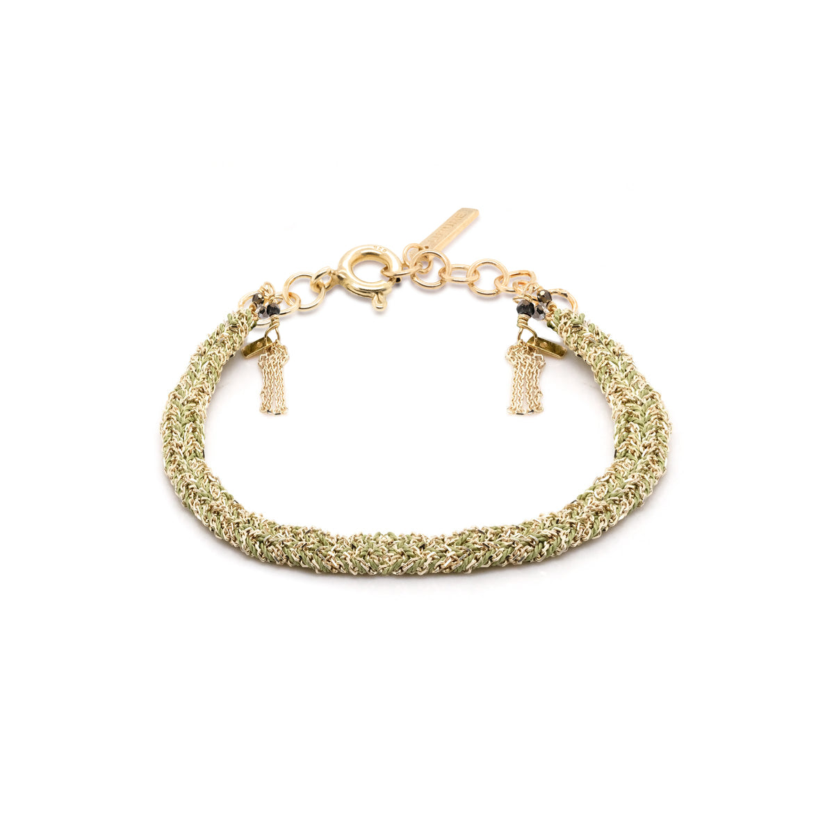 Marie Laure Chamorel Gold & Jade Woven Bracelet