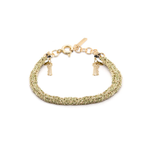 Marie Laure Chamorel Gold & Jade Woven Bracelet