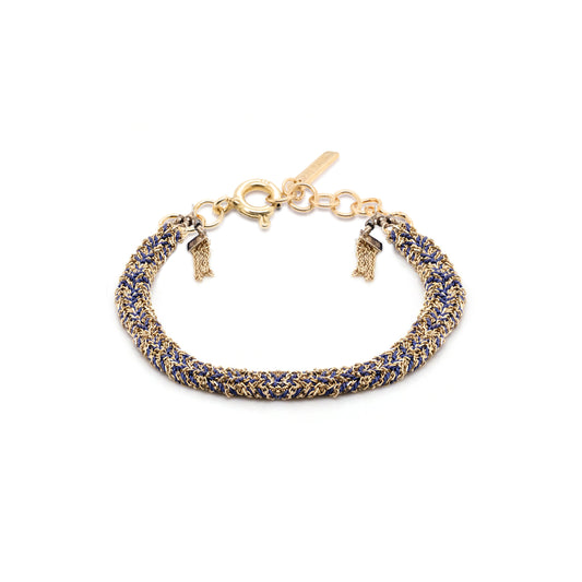 Marie Laure Chamorel Gold & Navy Woven Bracelet