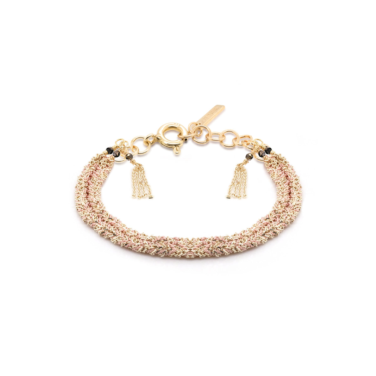 Marie Laure Chamorel Gold & Pink Woven Bracelet