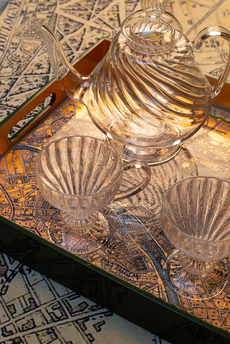 Summerill & Bishop Gold Leaf Paris Map Rectangular Tray