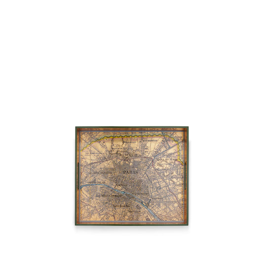 Summerill & Bishop Gold Leaf Paris Map Rectangular Tray