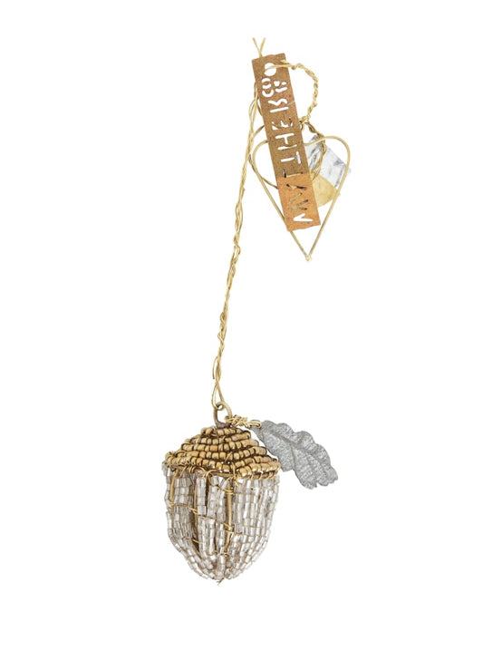 Walther & Co. Beaded Acorn Ornament