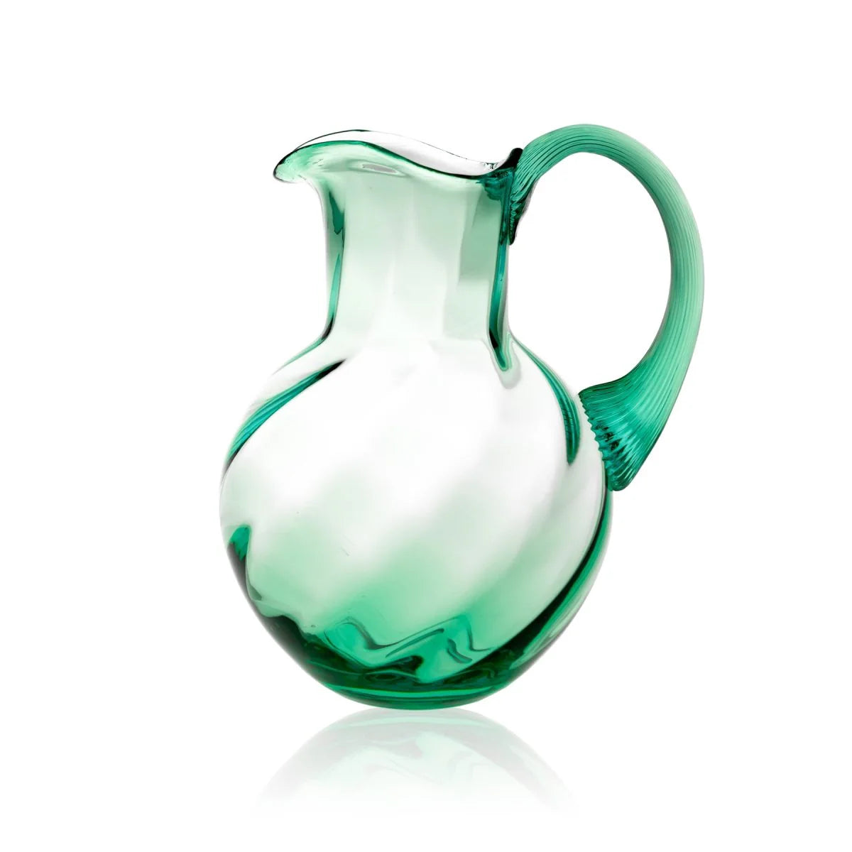 Beryl Bohemia Swirl Glass Pitcher