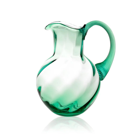 Beryl Bohemia Swirl Glass Pitcher