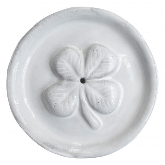 Astier de Villatte Chance Clover Incense Holder on Saucer