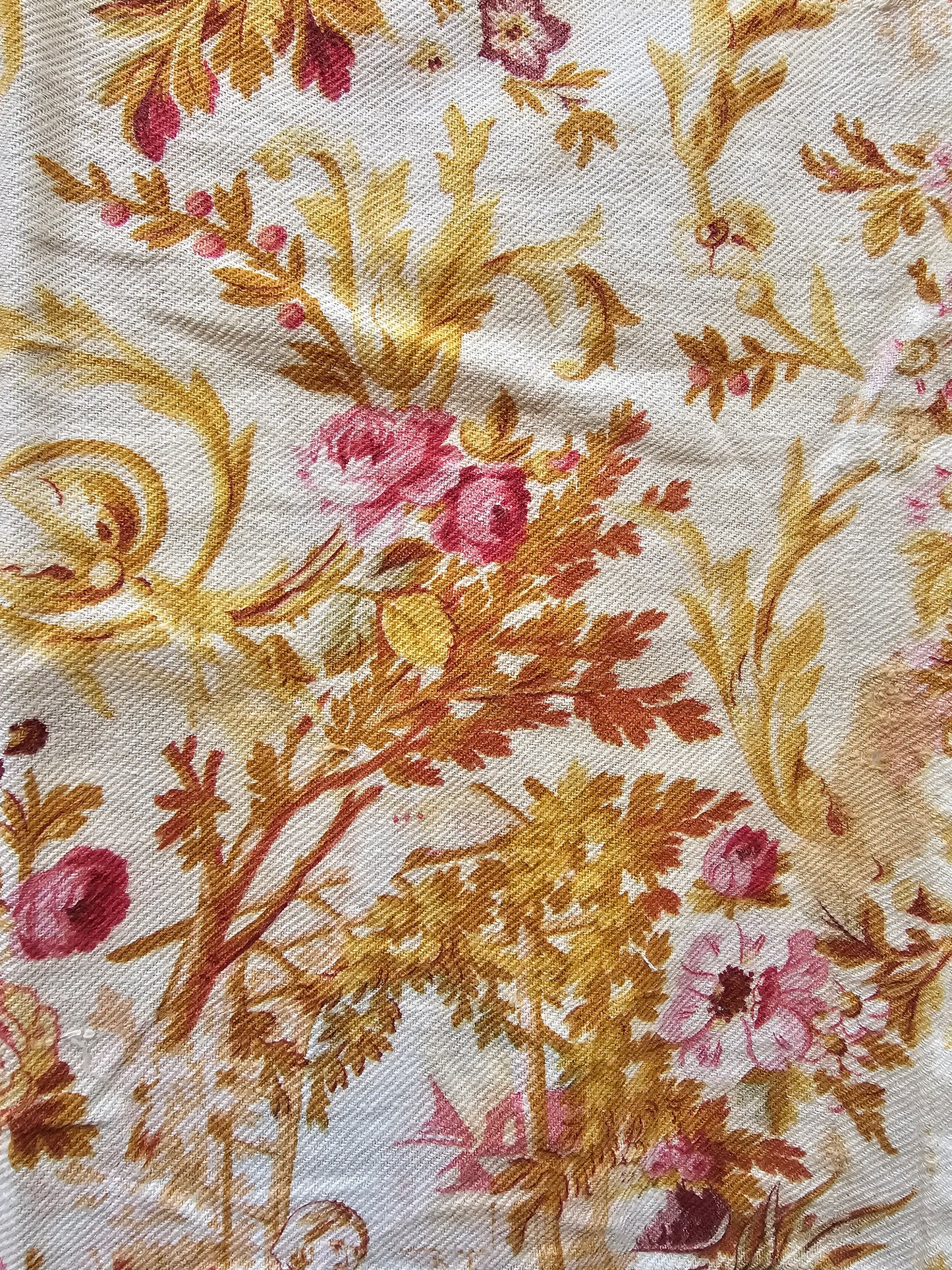 Antique French Early 19th Century Textured Cotton Piece 60x38cm