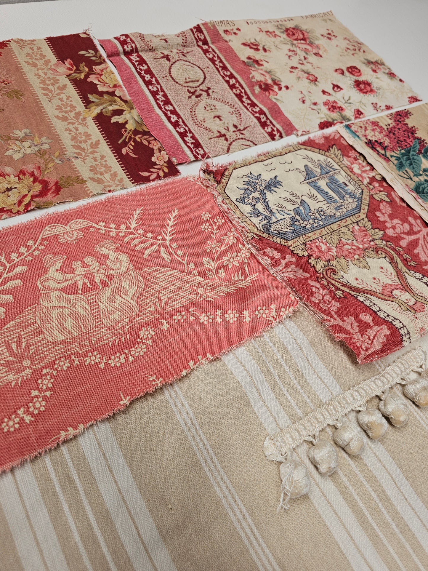 Antique French Fabric Pack - Raspberry