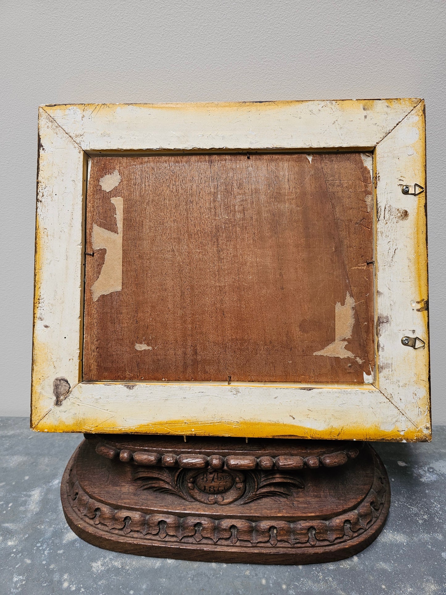 Vintage European Kittens & Puppy Framed Painting