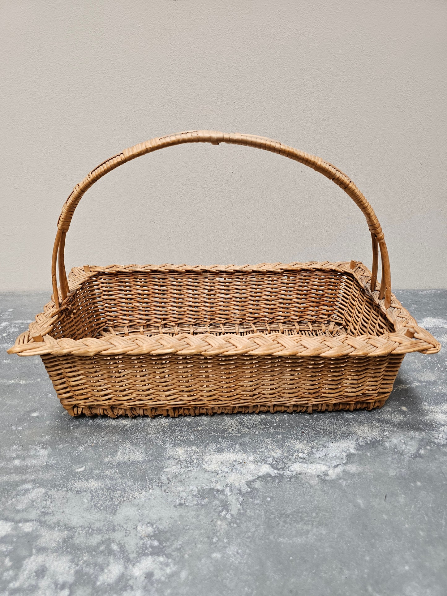 Antique French Pair of Woven Cane Baskets